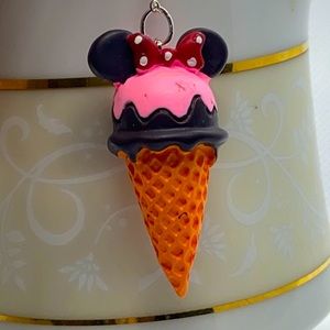 Minnie Mouse Waffle Cone Ice Cream 9” Necklace